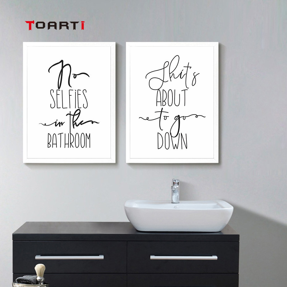 Funny Quotes Calligraphy Wall Art Modern Pictures Line Drawing Vintage Posters Nordic Prints Bathroom Decoration Canvas Painting - 3