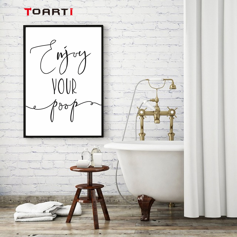 Funny Quotes Calligraphy Wall Art Modern Pictures Line Drawing Vintage Posters Nordic Prints Bathroom Decoration Canvas Painting - 4