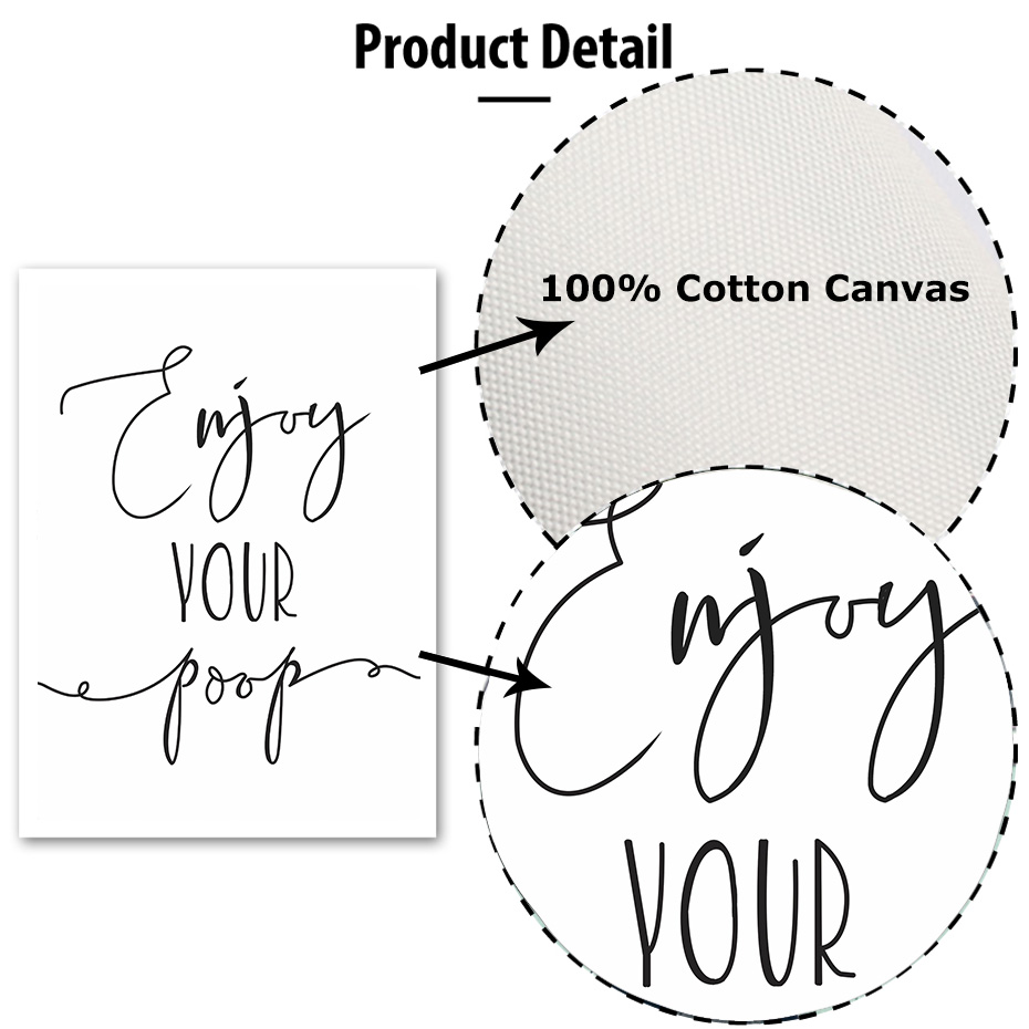 Funny Quotes Calligraphy Wall Art Modern Pictures Line Drawing Vintage Posters Nordic Prints Bathroom Decoration Canvas Painting - 5