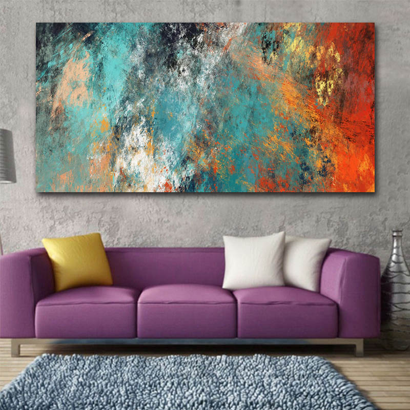 Large Size Wall Pictures Living Room Home Abstract Clouds Colorful Canvas Painting Art No Frame - 4