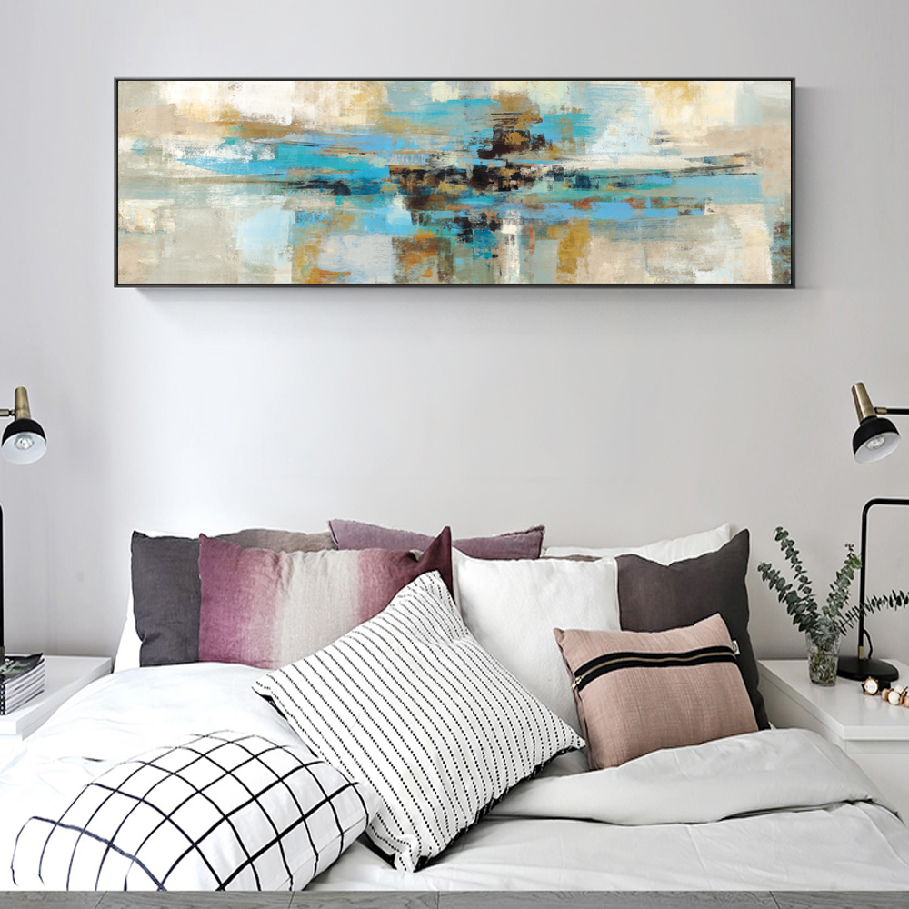 Abstract Turquoise Color Wall Art Canvas Painting Modern Graffiti Pop Decorative Picture Living Bed Room - 2