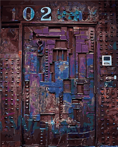 Oil Painting Colorful Door Creative Doors Home Picture By Numbers Handwork Room Decoration Wall Art - 4