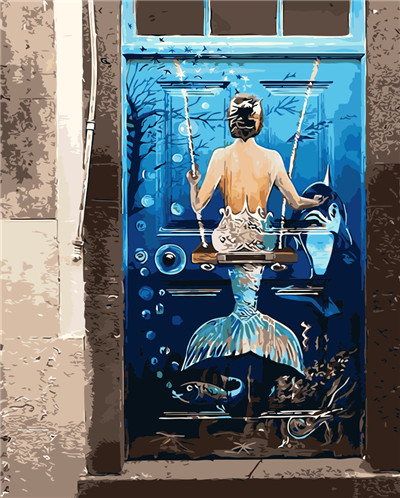 Oil Painting Colorful Door Creative Doors Home Picture By Numbers Handwork Room Decoration Wall Art - 6