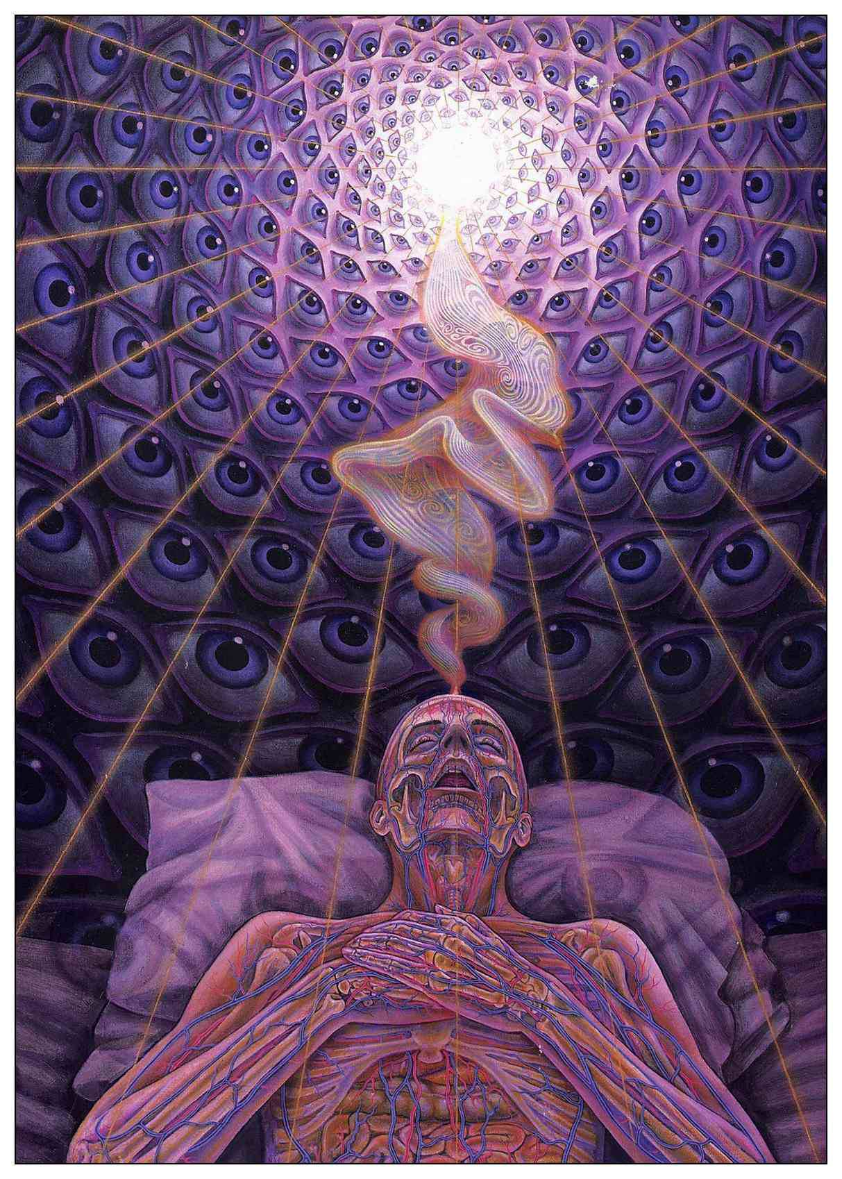 Psychedelic Trippy Tree Abstract Painting Vintage Paper Poster Wall Home Decoration 42x30 Cm 30x21 - 5