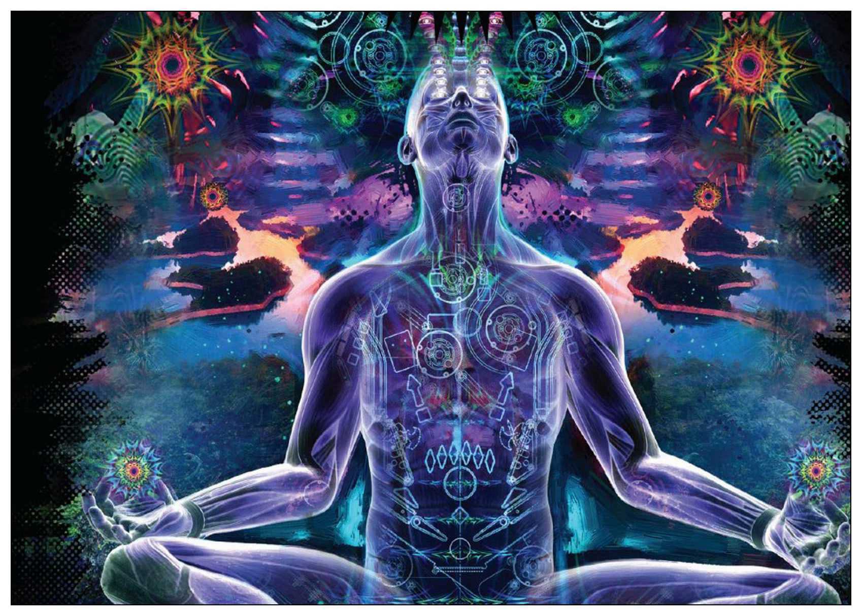 Psychedelic Trippy Tree Abstract Painting Vintage Paper Poster Wall Home Decoration 42x30 Cm 30x21 - 6