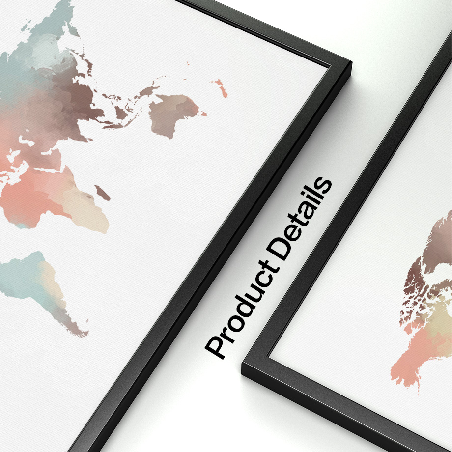 Watercolor World Map Wall Art Canvas Painting Nordic Posters And Prints Kids Decoration Pictures Living Room Boy Home - 4