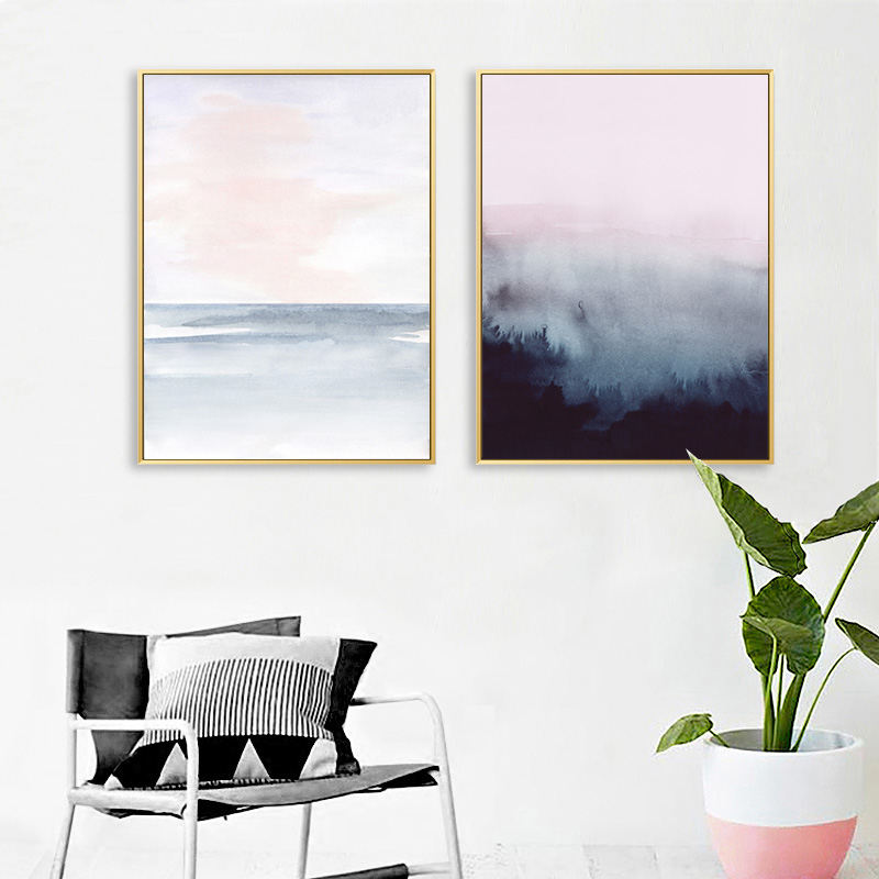 Watercolor Forest Abstract Canvas Poster Nordic Landscape Wall Art Print Painting Decoration Picture Scandinavian Home - 2