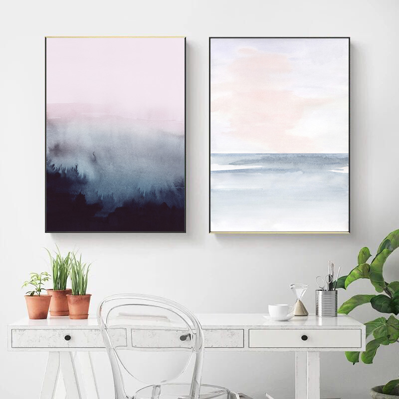 Watercolor Forest Abstract Canvas Poster Nordic Landscape Wall Art Print Painting Decoration Picture Scandinavian Home - 4