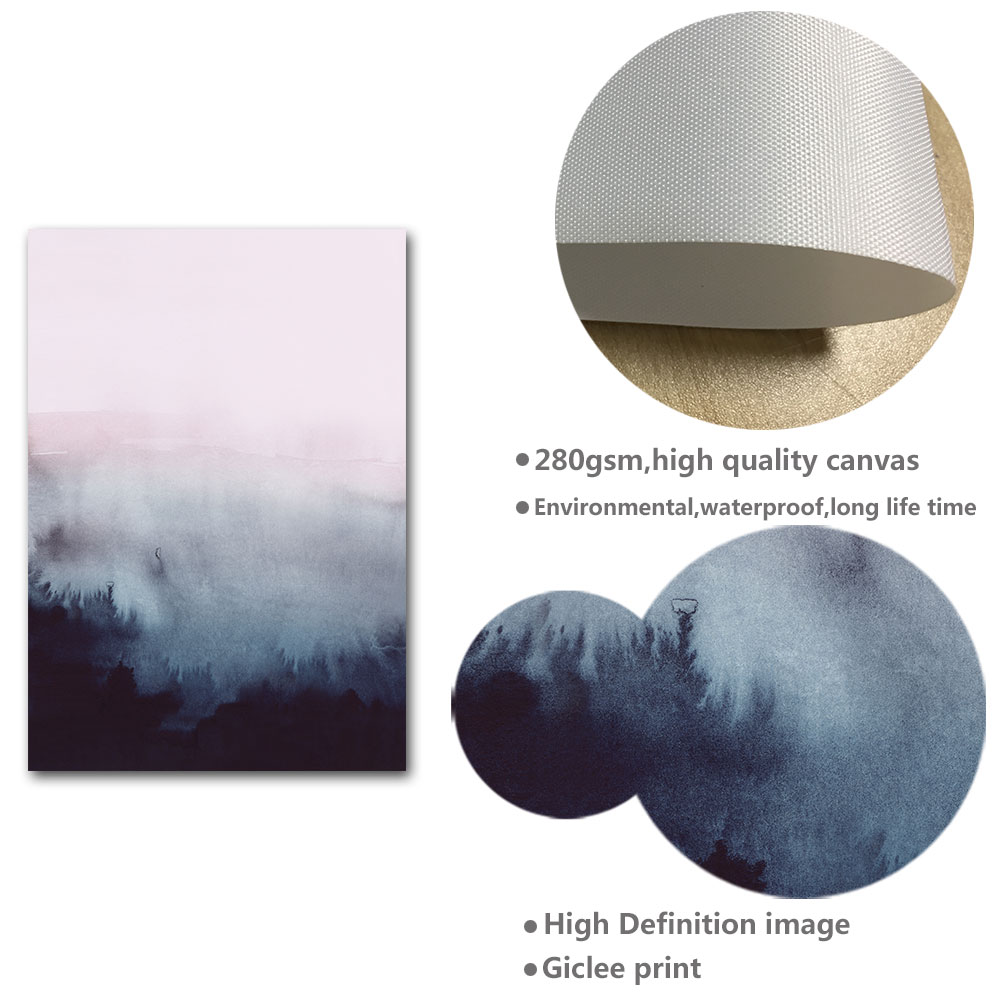 Watercolor Forest Abstract Canvas Poster Nordic Landscape Wall Art Print Painting Decoration Picture Scandinavian Home - 5
