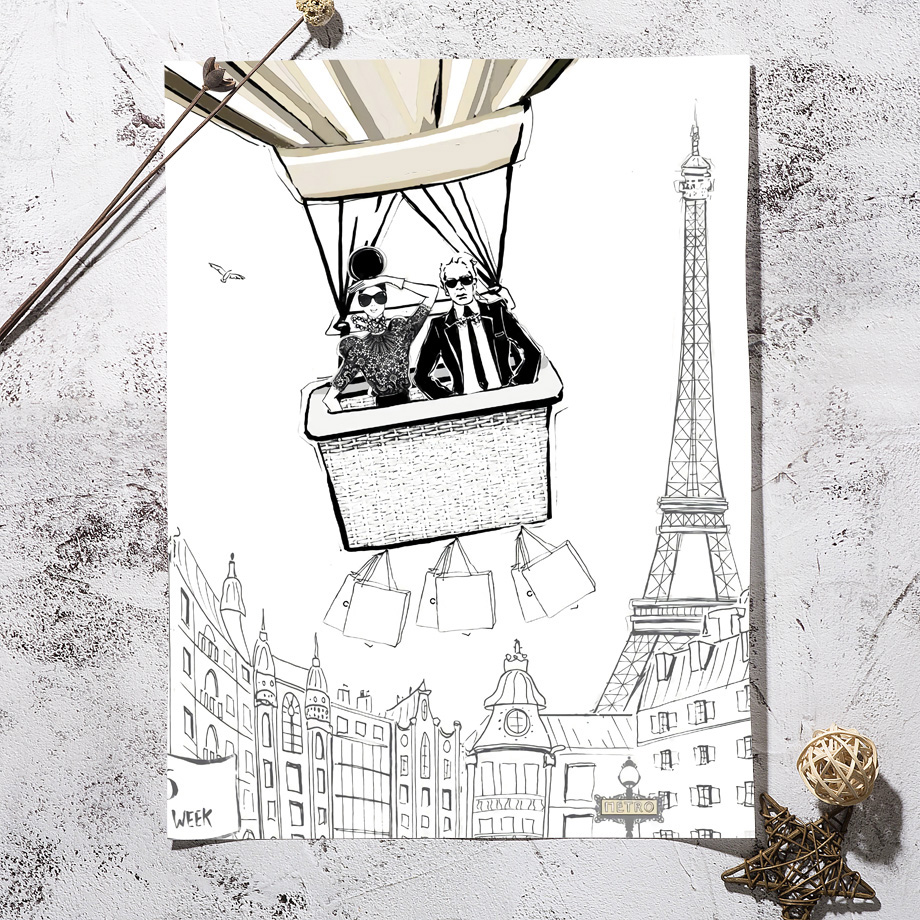 Model Tower Wall Art Canvas Painting Watercolor Nordic Posters And Prints Pictures Living Room - 4