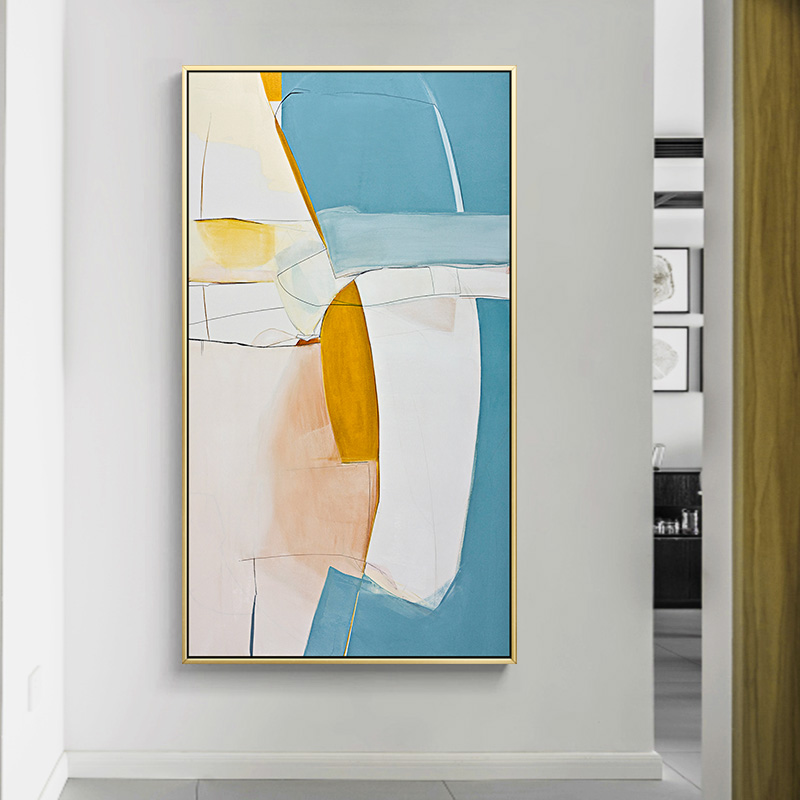 Abstract Minimalist Azure Color Block Canvas Painting Posters And Print Wall Art Pictures Living Room Bedroom Aisle - 2