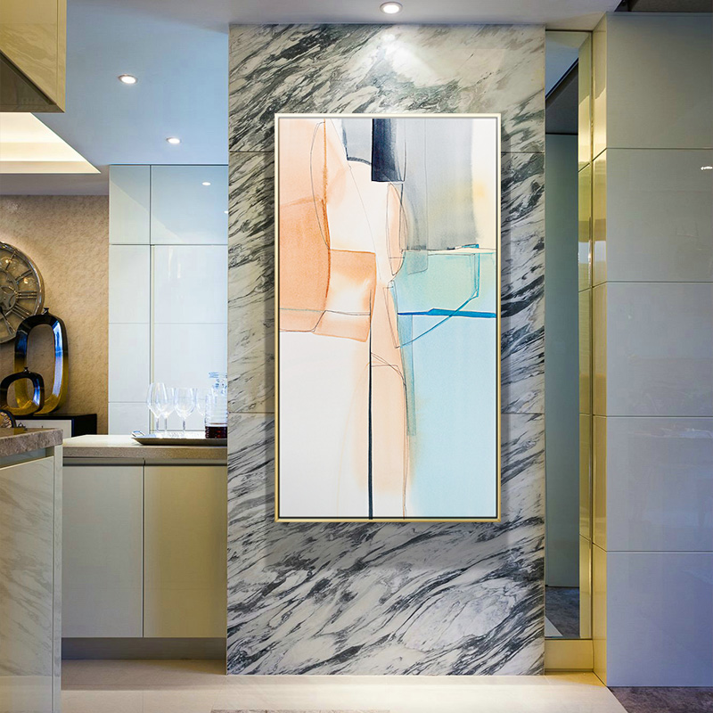 Abstract Minimalist Azure Color Block Canvas Painting Posters And Print Wall Art Pictures Living Room Bedroom Aisle - 3