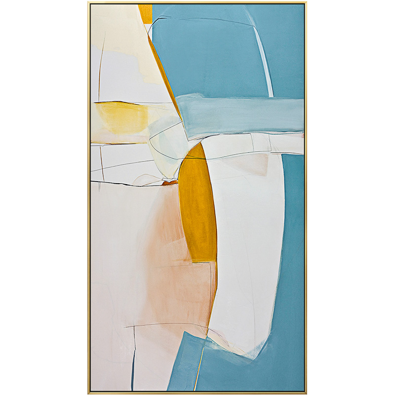 Abstract Minimalist Azure Color Block Canvas Painting Posters And Print Wall Art Pictures Living Room Bedroom Aisle - 4