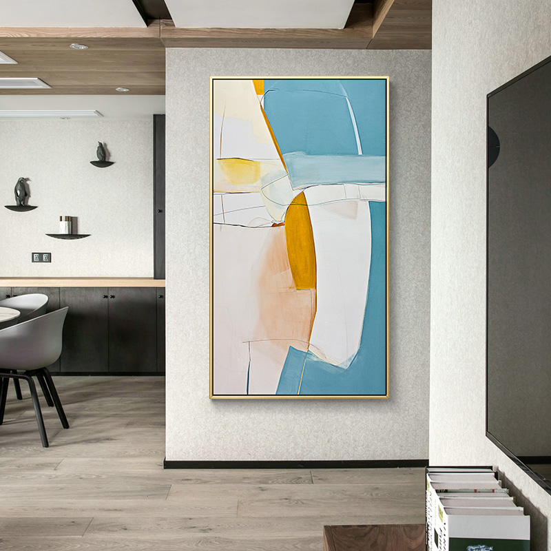 Abstract Minimalist Azure Color Block Canvas Painting Posters And Print Wall Art Pictures Living Room Bedroom Aisle - 5