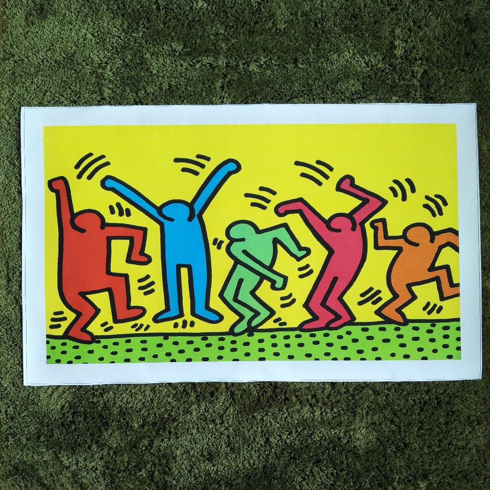 Colorful Decorative Canvas Art Keith Haring Abstract Oil Painting Home Decorations Unframed Wall - 4
