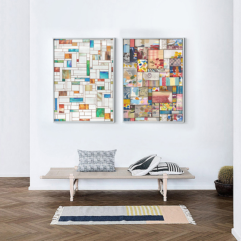 Minimalistic Abstract Colorful Canvas Painting Art Print Poster Picture Wall Bedroom Living Room Home - 3