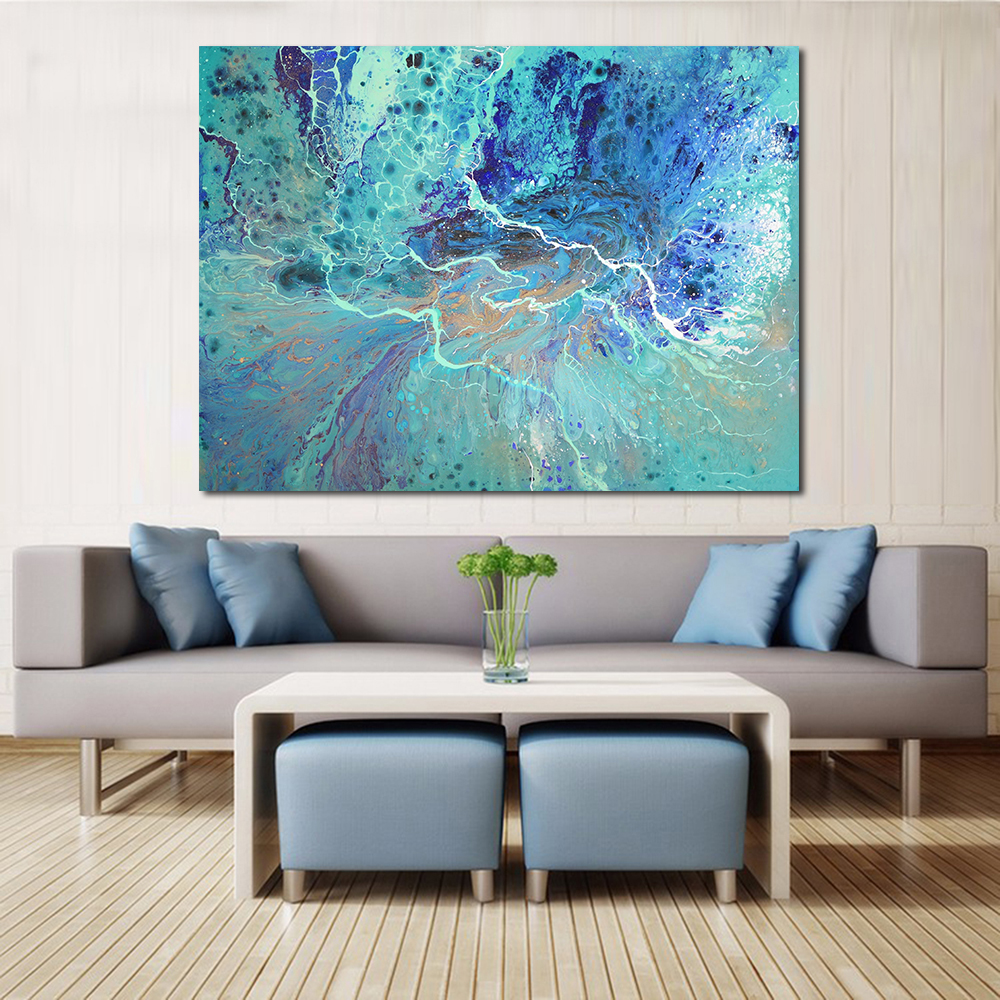 Jqhyart Colorful Ocean Abstract Poster Canvas Art Home Painting Wall Pictures Living Room Modern No Frame - 6