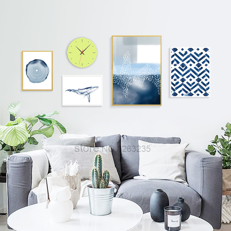 Abstract Geometry Nordic Poster Cuadros Decoracion Wall Pictures Living Room Watercolor Art Canvas Painting Unframed - 2