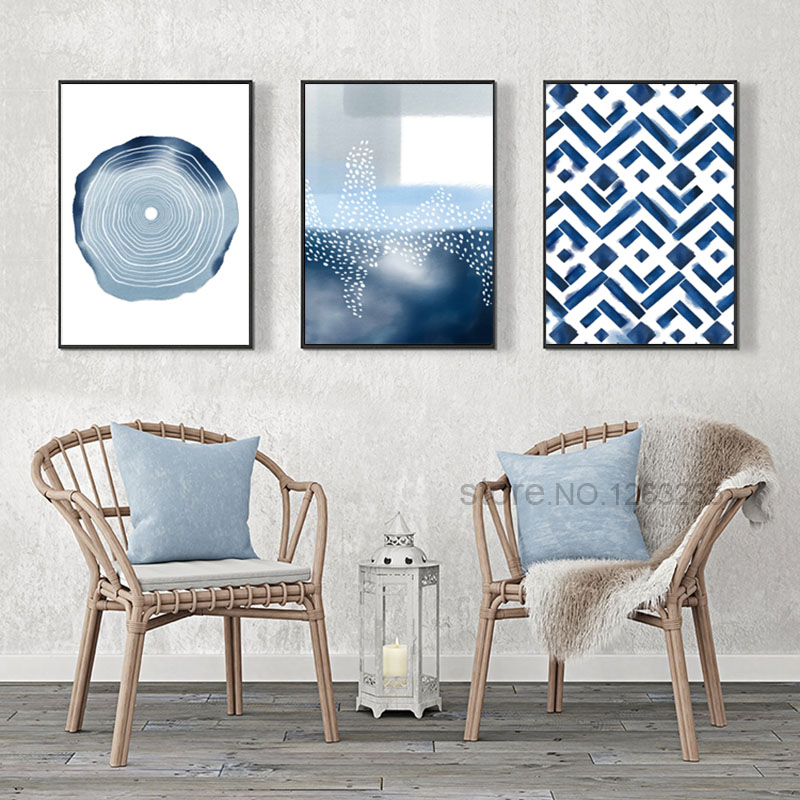 Abstract Geometry Nordic Poster Cuadros Decoracion Wall Pictures Living Room Watercolor Art Canvas Painting Unframed - 3