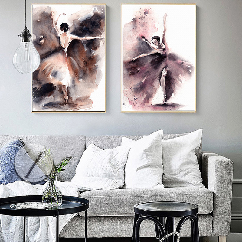 Abstract Watercolor Posters And Prints Wall Art Canvas Painting Dancing Girl Pictures Living Room Frameless - 4