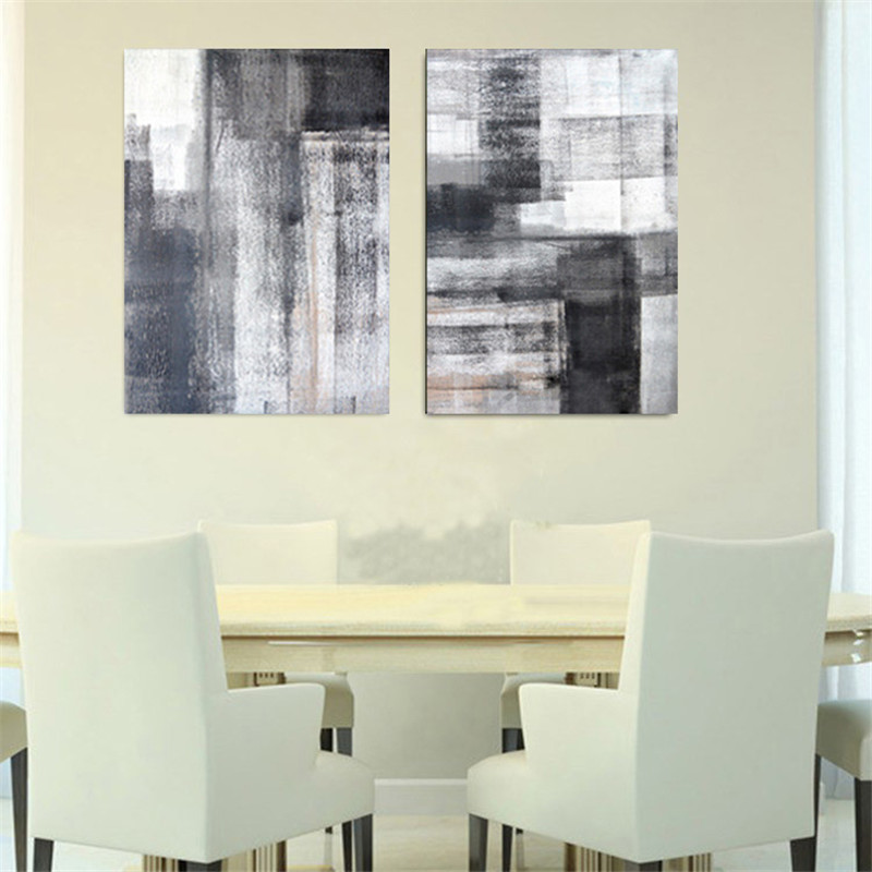 Nordic Canvas Painting Wall Art Home Abstract Black White Color Block Print Living Room Picture Poster - 4