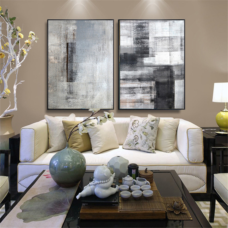 Nordic Canvas Painting Wall Art Home Abstract Black White Color Block Print Living Room Picture Poster - 5