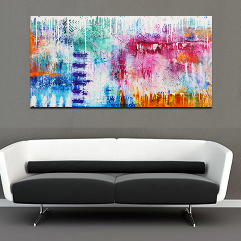 Colorful Poster Print Abstract Art Big Size Canvas Painting Living Room Home Modern Decoration - 2
