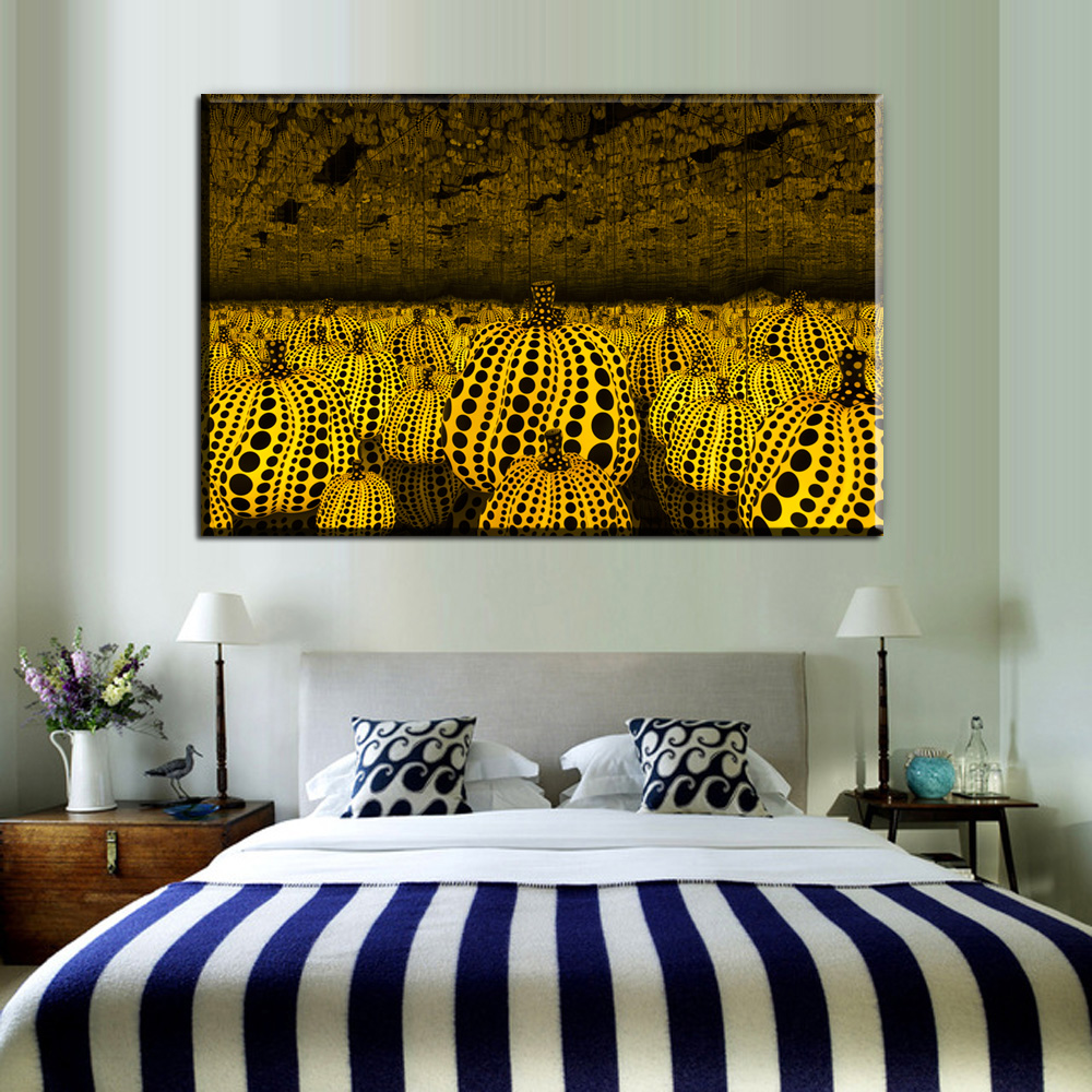 2017cuadros Decoracion Yayoi Kusama Frameless Paintings Modern Vintage Retro Wall Art Quotes Bedroom - 2