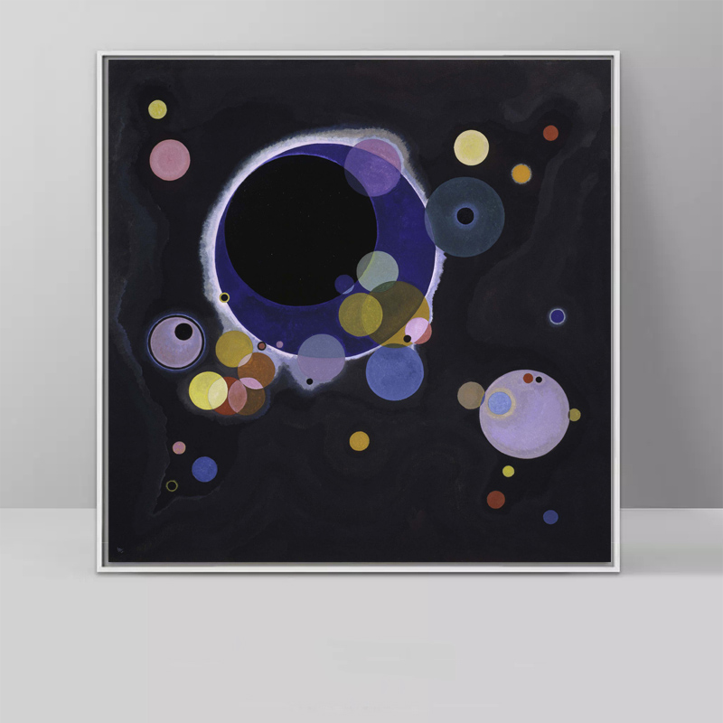 Wassily Kandinsky Classic Art Poster Waterproof Canvas Print Of In The Black Circle For Wall Decor - 1