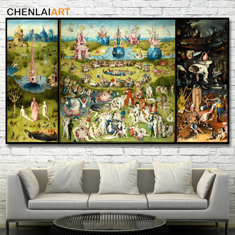 Boschs The Garden Of Earthly Delights Modern Canvas Print Wall Art Without Frame - 4