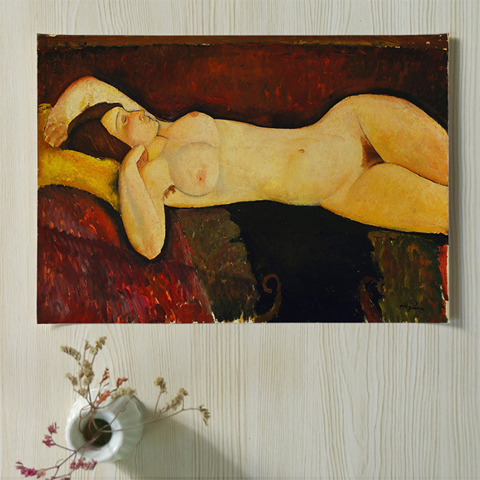 European Style Canvas Wall Art Nude Women Oil Painting Poster For Home Decor - 12