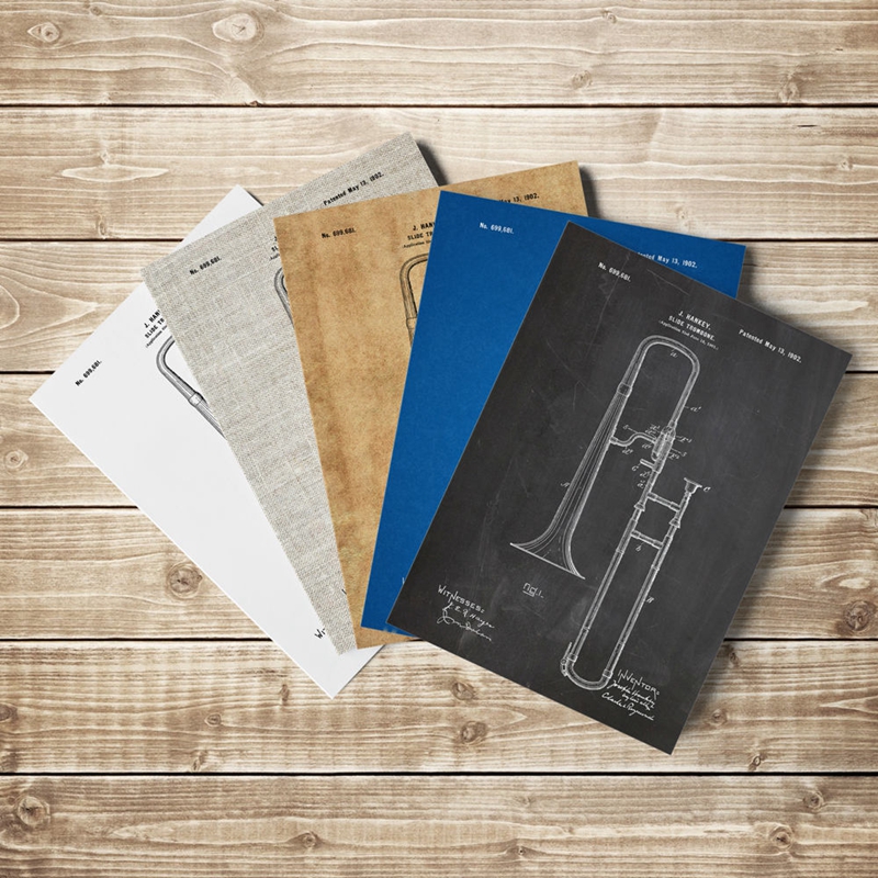 Blueprint Jazz Art Posters Music Room Vintage Canvas Painting Wall Pictures Idea Poster - 6