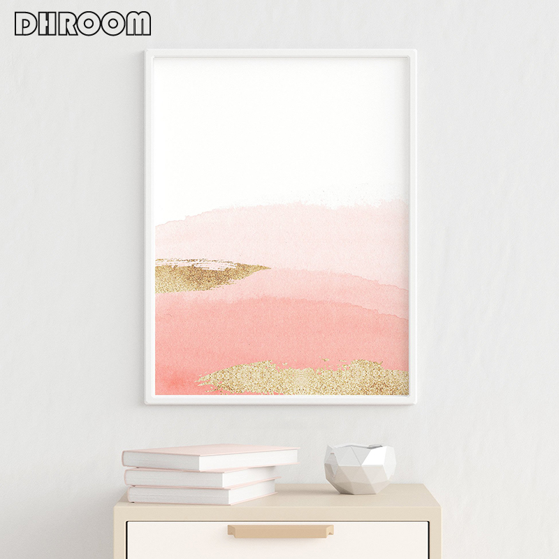 Nordic Watercolor Abstract Wall Art Poster Print Gold Canvas Painting Decoration Picture Modern Living Room - 4