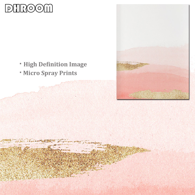 Nordic Watercolor Abstract Wall Art Poster Print Gold Canvas Painting Decoration Picture Modern Living Room - 5