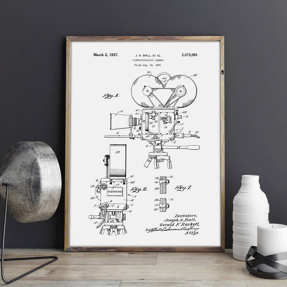 Film Camera Wall Art Posters Decorvintage Printblueprint Decorations - 3