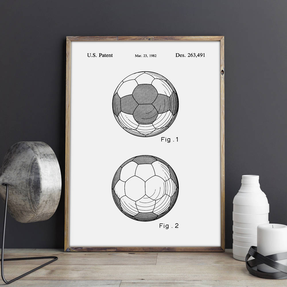 Soccer Ball Wall Artwork Posters Room Decorvintage Printblueprint Idea Sports Decorations - 3