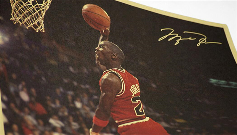 Classic Vintage Nba Superstar Mvp Michael Jordan Poster Bar Home Retro Kraft Paper 51x35cm Wall Sticker - 2