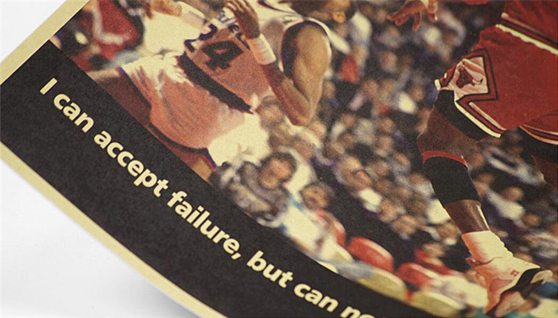 Classic Vintage Nba Superstar Mvp Michael Jordan Poster Bar Home Retro Kraft Paper 51x35cm Wall Sticker - 3