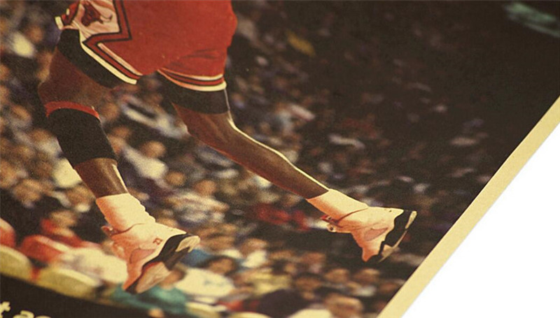 Classic Vintage Nba Superstar Mvp Michael Jordan Poster Bar Home Retro Kraft Paper 51x35cm Wall Sticker - 4