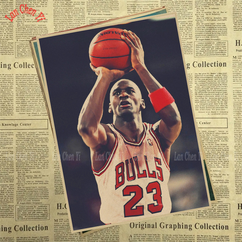 Vintage Nba Basketball Star Classic Michael Jordan Poster High Interior Decoration Wallpaper - 6