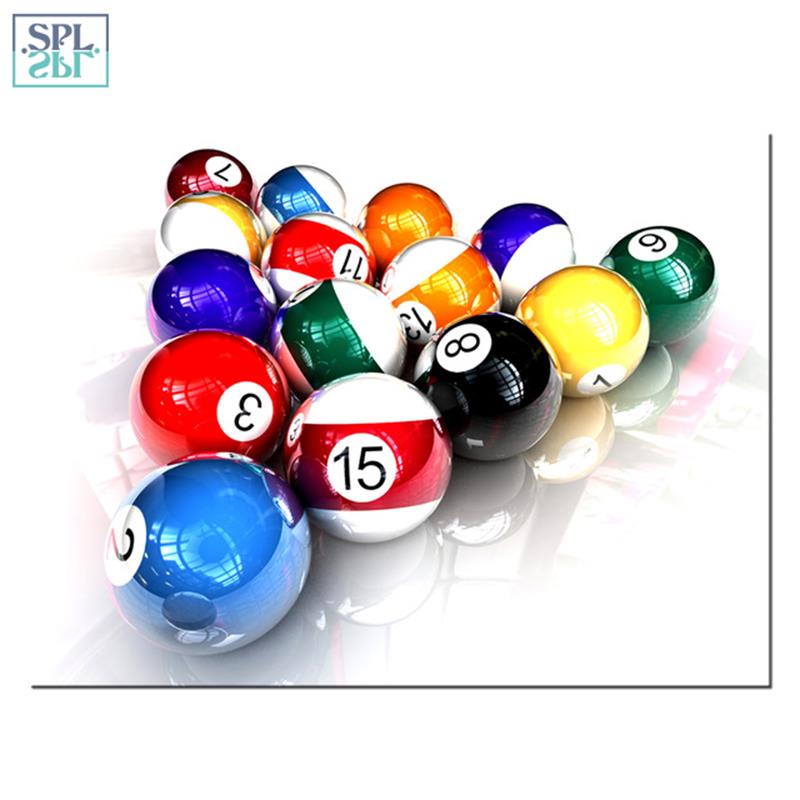 Splspl Frameless Wall Picture Table Tennis Sport Room Colorful Billiards Ball Canvas Art Print Poster And Painting - 2