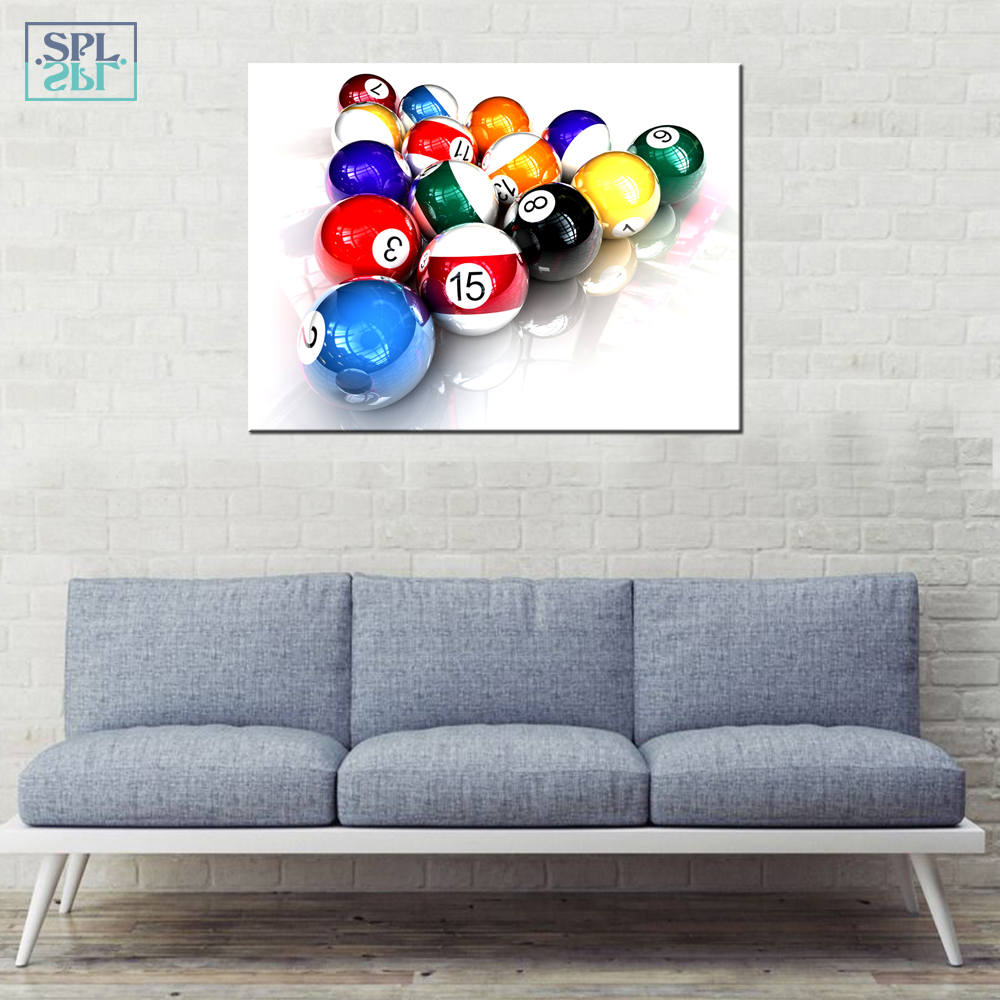 Splspl Frameless Wall Picture Table Tennis Sport Room Colorful Billiards Ball Canvas Art Print Poster And Painting - 3