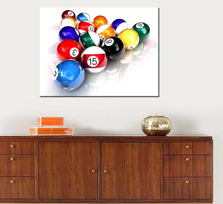 Table Tennis Sport Room Colorful Billiards Ball Canvas Art Print Poster And Painting Frameless Wall Picture Unframed - 3