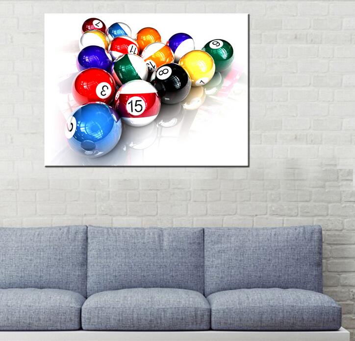 Table Tennis Sport Room Colorful Billiards Ball Canvas Art Print Poster And Painting Frameless Wall Picture Unframed - 4