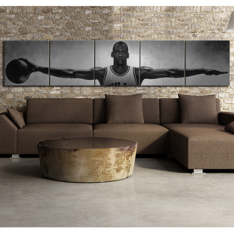 Michael Jordan Wings Basketball Star Canvas Posters Vintage Style Decorative Paintings Home Wall Pictures Living Room - 2