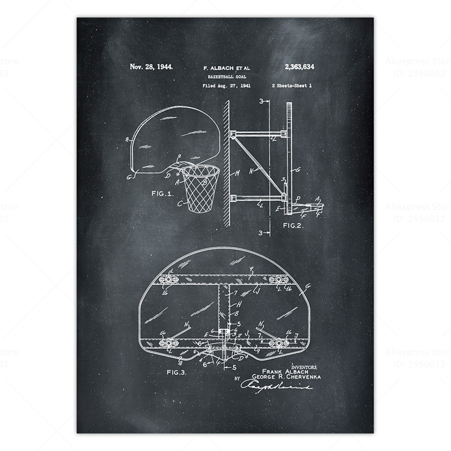 Basketball Idea Poster Print Blueprint Vintage Patent Canvas Wall Art Home Decoration Retro Picture - 5