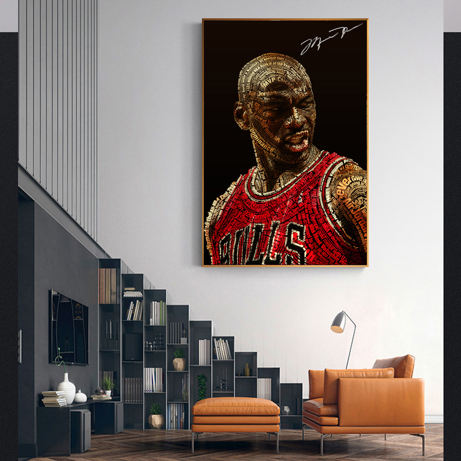 Basketball Poster Michael Jordan Wall Art Picture Canvas Painting Print Home Room - 2