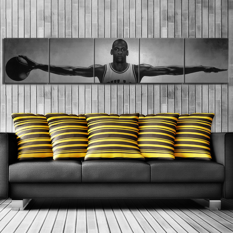 Michael Jordan Wings Basketball Star Canvas Posters Vintage Style Decorative Paintings Home Wall Pictures Living Room - 2