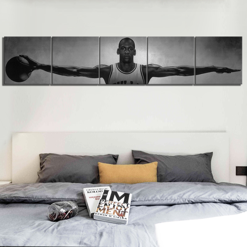 Michael Jordan Wings Basketball Star Canvas Posters Vintage Style Decorative Paintings Home Wall Pictures Living Room - 3
