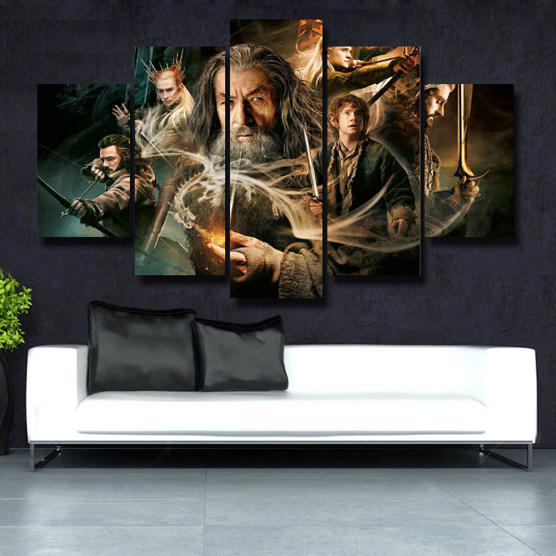 The Hobbit Battle Of Five Armies Hd Canvas Wall Art Print Set For Home Decor 5piece - 3